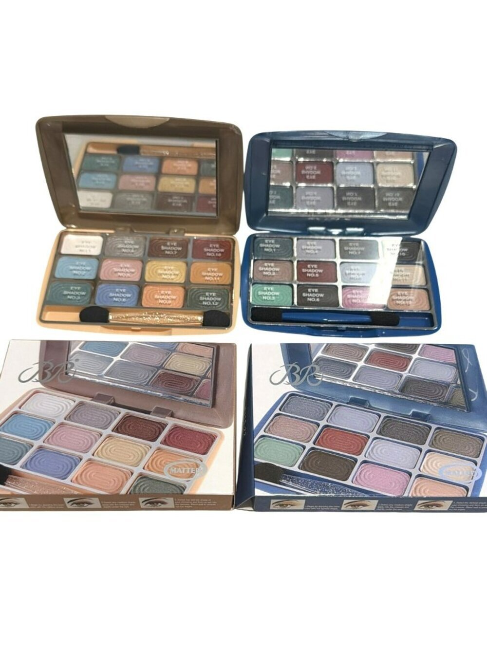 24 Color Matte & Shimmer Eyeshadow Palettes With Applicator Compact Design